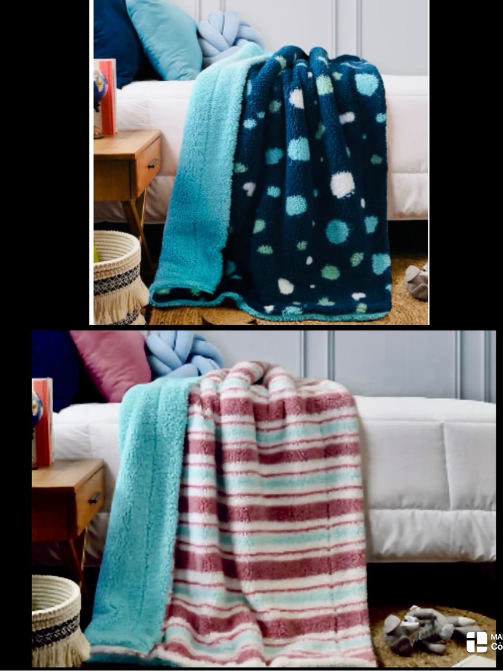 Life Comfort Kids Ultimate Sherpa Fleece Reversible Throw blanket | 50 X 40’